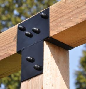 China Steel Pergola Brackets 3 Way Corner Bracket for Outdoor Patio Building Materials wholesale