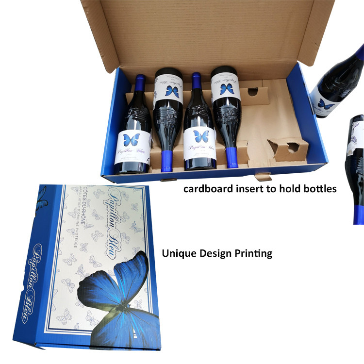Heavy Duty Mailer Gift Boxes Printed Colorful Custom 6 Pack Wine