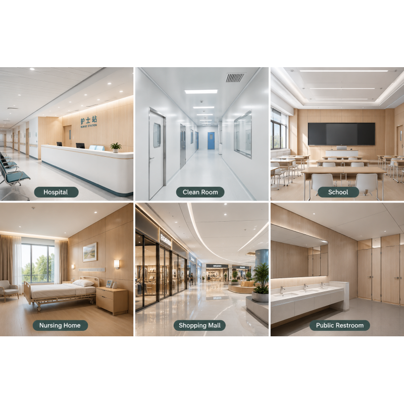 Fireproof Ice Fire Cement Board PVC Waterproof Wall Cladding Anti Impact Hospital School Panel