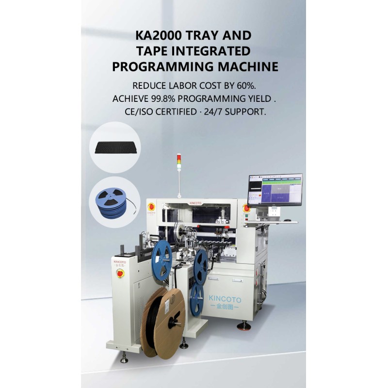 KA2000 High Precision Automatic IC Programmer Dual CCD Vision Alignment Linear Motor Integrated Tape Tray Programming Machine for BGA QFN