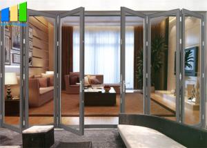 China Balcony Horizontal Folding Door Decorative Aluminum Frame Glass Bifold Door wholesale