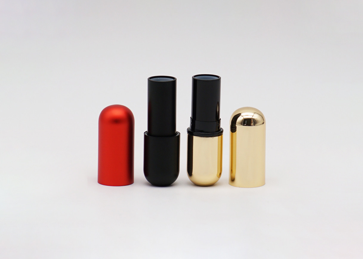 Mixed Color Empty Lipstick Tube , Oval Shaped Lip Balm