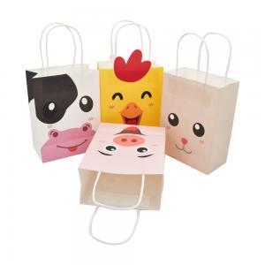 China Small Colored Custom Paper Shopping Bags White Interior Mixed Size Gift Bags Bulk For Business wholesale