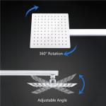 Ultra Thin Stainless Steel Shower Head , Square Rainfall Shower Head Angle