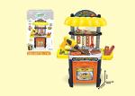 26 " Burger Shop Pretend Role Children's Play Toys , 37Pcs Green Kitchen Set