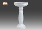 Decorative Glossy White Fiberglass Flower Pots Creative Shape 100cm Height