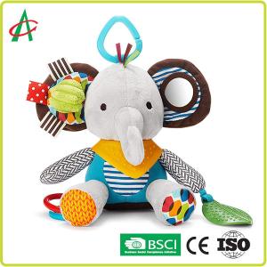 China 6 Inch Baby Animal Plush Toys , Elephant Rattle Toy CE Certified wholesale
