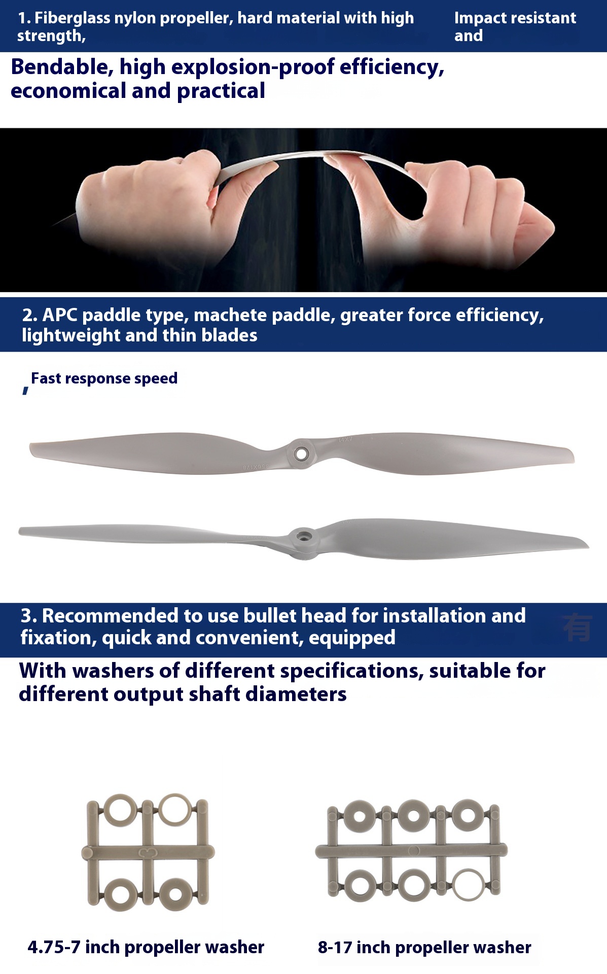 High Efficiency Nylon Saber Propeller APC Complete Collection for Fixed Wing Aircraft FPV Same Model Model Aircraft