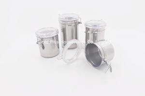 China Household Stainless Steel Canister Set Kitchen PP Lid Food Bottle Set wholesale