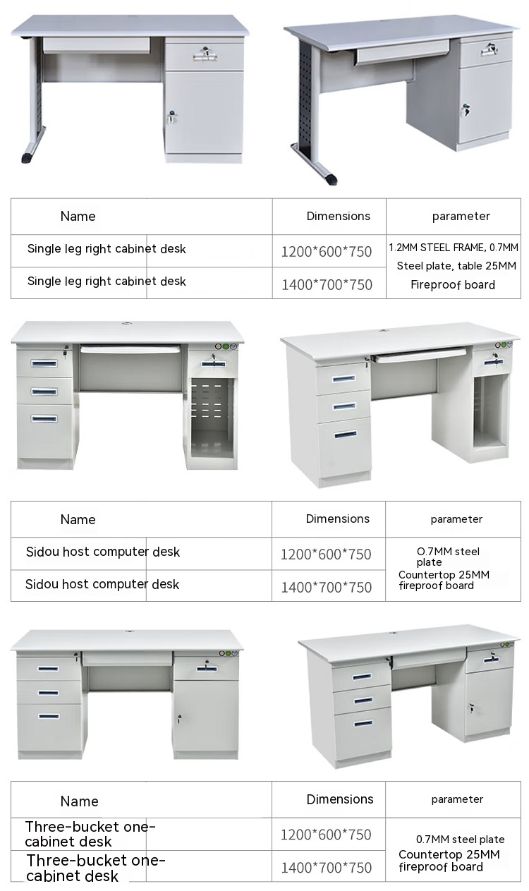 Customizable Thickened Steel Office Desk and Chair Combination with ISO Certification