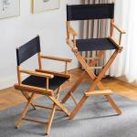 Logo None or Custom Logo Tall Wooden Folding Director Chair for Outdoor Indoor