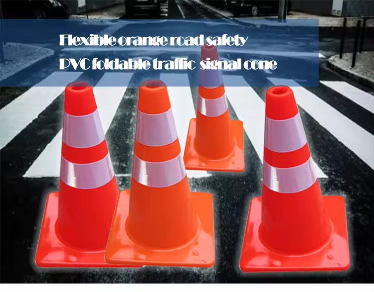 PVC Orange Safety Cones 0.65KG Reflective Warning Cone 45cm