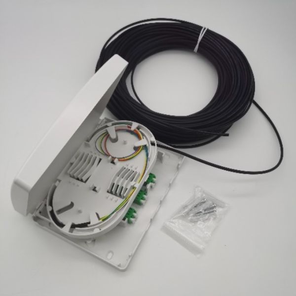 6Cores LC/APC Pre-Connectorized Optical Distribution Box 6Fibers Wall Outlet PTO Box