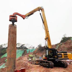 China Long Reach Excavator Pile Driving Arm Hydraulic Piling Attachment for Construction wholesale
