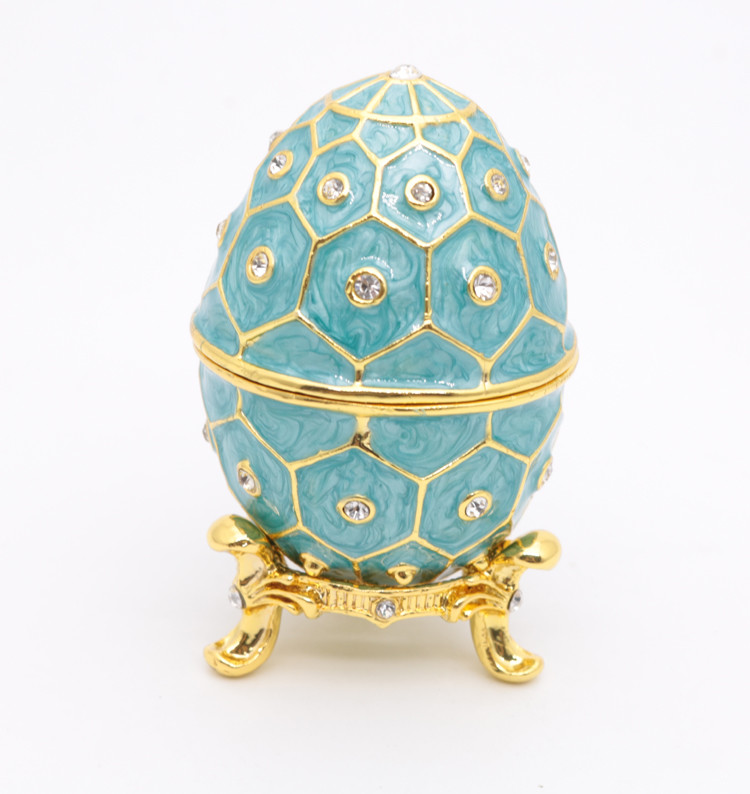 Faberge Egg Crystals Jewelry Trinket Box Gift Enamel Easter Faberge Egg Jewellery Box Ring Earrings Russian Case