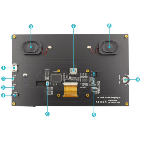 IPS HDMI LCD Screen 10.1 Inch Raspberry Pi LCD Display 1024x600