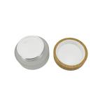 30g 50g Frosted Glass Cosmetic Jars With Bamboo Lids Luxury Face Cream Container