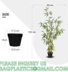 Artificial Bamboo Tree Set of 2, Fake Greenery Plants in Pots for Indoor Outdoor