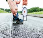 Self Adhesive Composite Geogrid Asphalt Coated Glass Fiber For Pavement