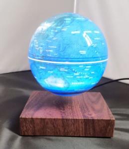 China NEW hotsale wooden base magnetic floating levitate globe with lighting change colorful gift wholesale