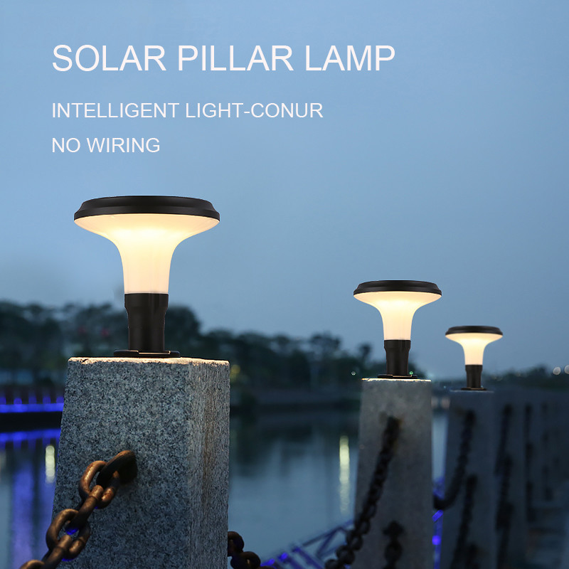 Wall Post Solar Pillar Light Stone Gate Bottom Bollard Yard Lawn