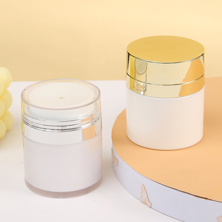 Acrylic Senior PAK Elegant 1oz 2oz Empty Cosmetic Transparent White Black Gold Blue Airless Lotion Serum Pump Bottle