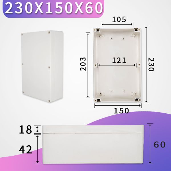 230x150x60mm Waterproof Plastic Enclosure Box