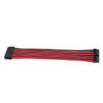 Extension Cord Power Cable ATX 24Pin braided extension cable Black&Red 18AWG