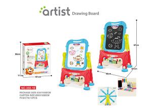 China 67 CM Height Unisex Kids Magnetic Drawing Board 12 Chalks Painting Blue wholesale