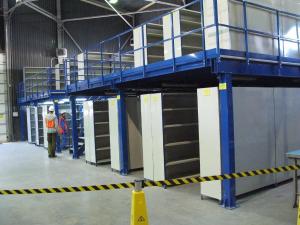 China Warehouse Multi Level Mezzanine Racking System Commercial Shelving Red Or Blue Color wholesale