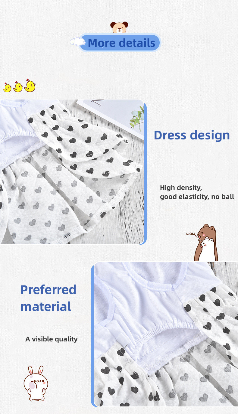 Dog Love Maid Dress Small Dog Pet Vest Pet Princess Peng Peng Skirt