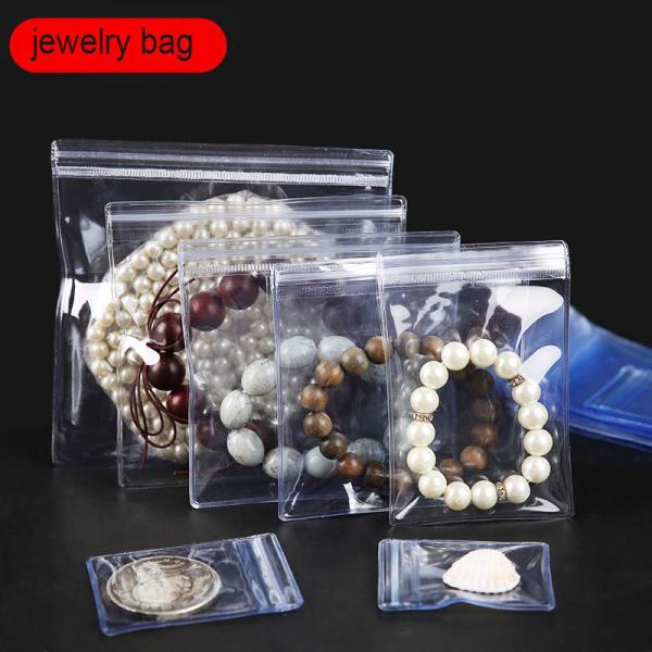 Zipper Top Sealing Small Jewelry Bags with Custom Logo Thick Clear Plastic