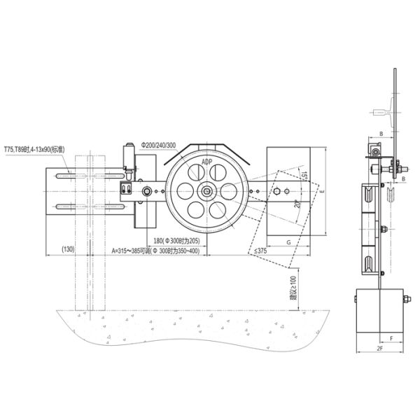 Tension Device Elevator Safety Components Passenger Elevator Parts With Swing Rod