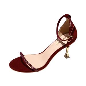 China YTH006 Sandals Female New Summer Net Red All-Match Stiletto Buckle Sexy Mid-Heel Rhinestone 6cm High Heels wholesale
