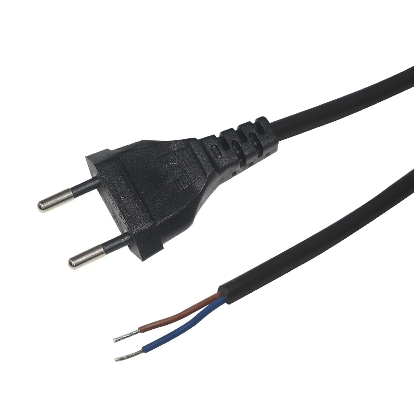 Supply Power Plug Eu 2 Pin To Stripped Supply Strip Power Cord Open Wire Free End