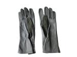 Slip Resistant Full Finger Grey Leather Military Style Gloves