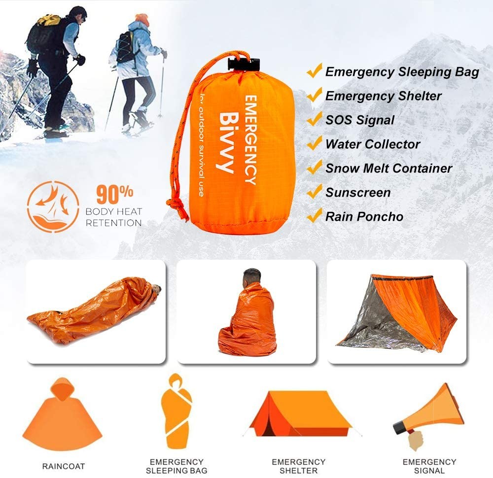 Waterproof Emergency Sleeping Bag Keep Warming Survival Bag Emergency Blanket Emergency Survival Supplies