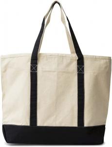 China Extra Large Canvas Zippered Tote Bag Zip Top 100% Organic Cotton 22 Inches wholesale
