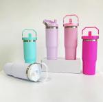 Portable Sports Stainless Steel Vacuum Bottle With Straw Student Tumbler Cup