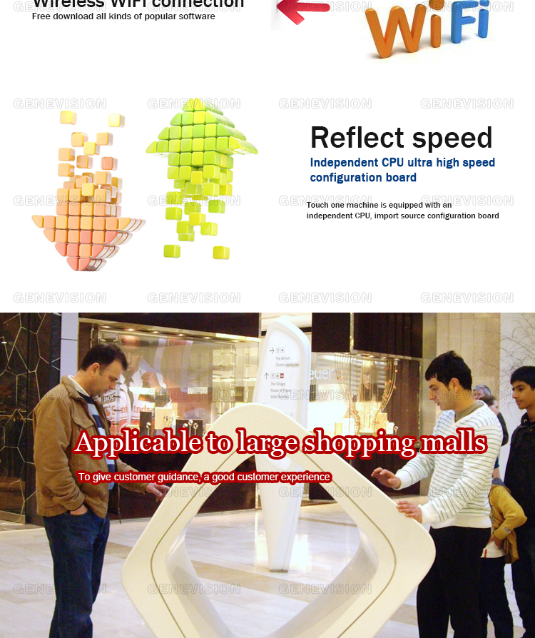43 Inch Double Screens Interactive Digital Signage Display with Android System and Touch Screen