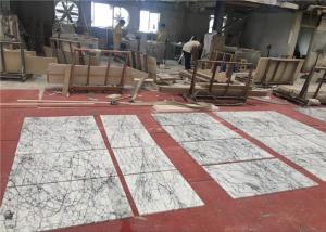 Bespoke 60x60cm Size Natural Stone White Marble Floor Bevel Tiles 