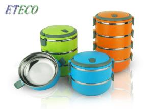 China Reusable Stainless Steel Lunch Containers , Trips Round Bento Lunch Box wholesale