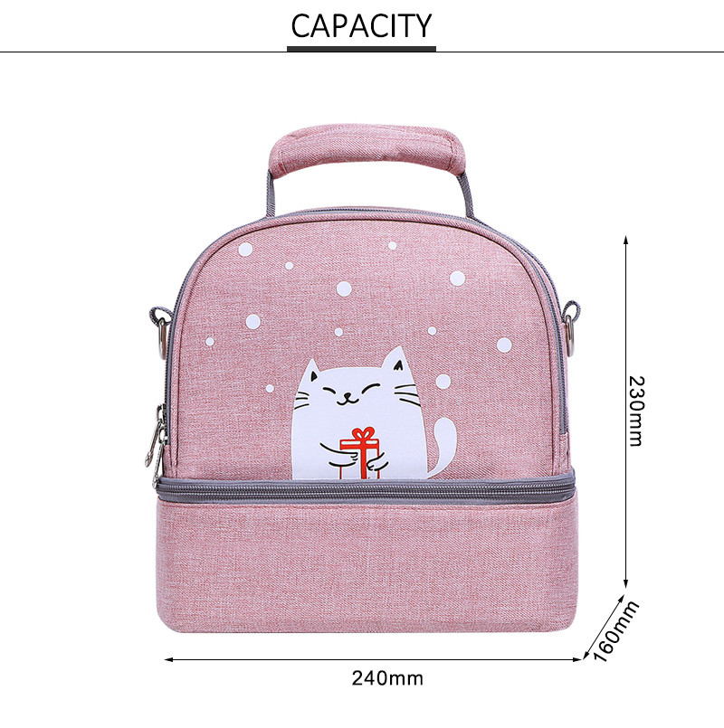 Adjustable Shoulder L24cm Food Cooler Bag for Children