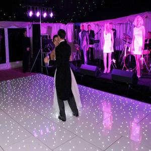 China Hire White Gloss Wireless Remote Control Battery Twinkling Starlit LED Dance Floor wholesale