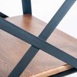 Solid Wood Top 23.2''H Modern Industrial End Table 23lb Metal Base