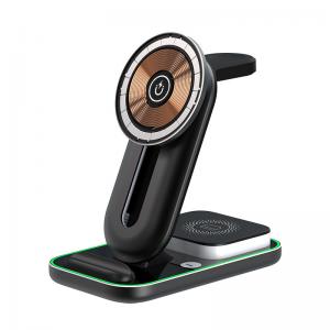 China Multiple Devices Magnetic Wireless Charger Stand 3 In 1 Foldable Wireless Charger wholesale