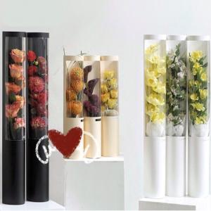 China Handmade Single Rose Flower Gift Box Packing Recyclable Cylindrical Shaped wholesale