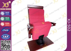 China Air Conditioner Out Put Leg Church Hall Chairs With Triangle Wooden Armrest wholesale