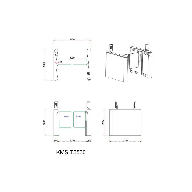 Office Speed Gate With Face Recognition Access Control For Fast Passage And Durable Performance