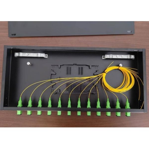 12 Ports Fiber Patch Panel ODF 1U Optical Fiber Terminal Box SC Pigtail Adapter